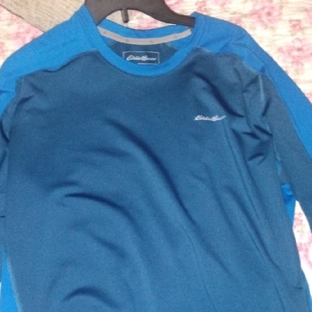 Eddie Bauer Men's Long Sleeve Tees - Blue